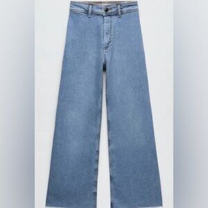 Zara Marine Straight wide leg jeans